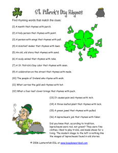 St. Patrick`s Day Rhymes