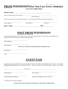 Prom Permission Form 2015 single student-guest