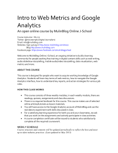 Introduction to Web Metrics and Google Analytics