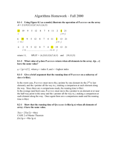Algorithms Homework – Fall 2000