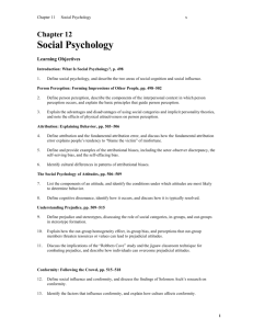 Chapter 12: Social Psychology