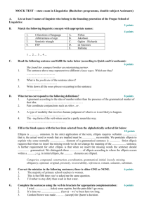 MOCK TEST – Bc State Exam in Linguistics – Autumn 2007