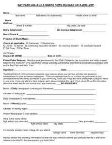 Student News Release Form - Bay Path College Athletics