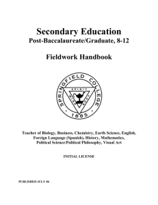 Fieldwork Handbook - Springfield College