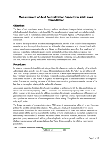 Measurement of Acid Neutralization Capacity in Acid Lakes