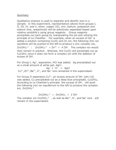 Summary for Cation separation