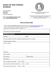 APPLICATION FORM PERSONAL DETAILS Surname: Initials