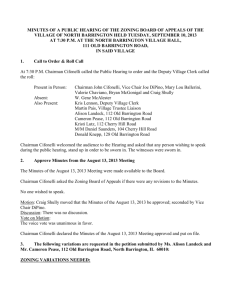 minutes of the north barrington zoning board of appeals public