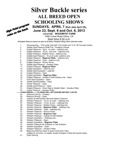 Silver Buckle series ALL BREED OPEN SCHOOLING SHOWS