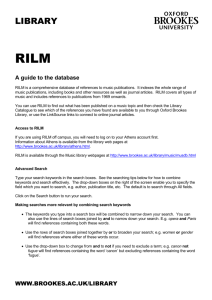 RILM - Oxford Brookes University