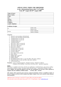 application form for breeders - Zväz chovateľov koní na Slovensku