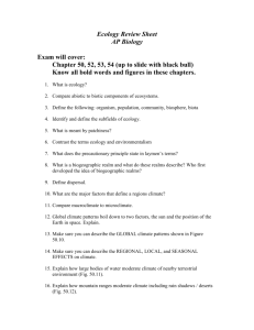 Ecology Review Sheet