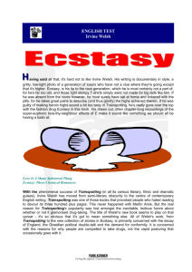 ENGLISH TEST Irvine Welsh: Ecstasy
