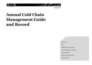 Annual Cold Chain Management Guide and