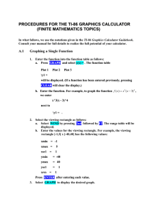 procedures for the ti-86 graphics calculator (finite mathematics topics)