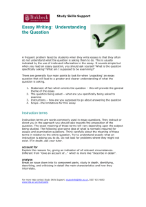 Essay Writing: Understanding the Question