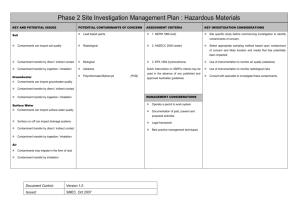 Phase 2 Site Investigation Management Plan : Hazardous Materials