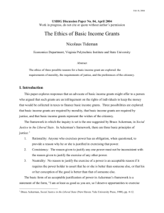The Ethics of Basic Income Grants