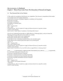 Macroeconomics, 5e (Hubbard) Chapter 3 Where Prices Come