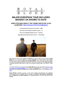 Royal Blood – European Tour – 2015, press release