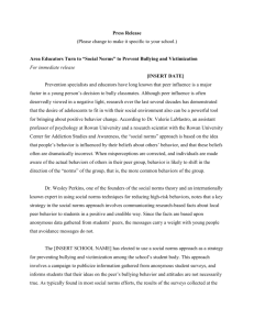 Middle School – Bullying Press Release