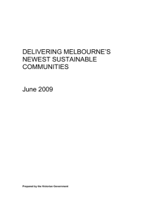Delivering Melbourne`s newest sustainable communities report