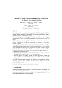 273 - Feasibility study of a hydrometallurgical process for the