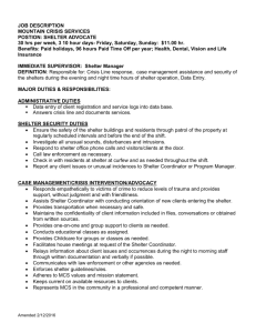 Shelter Manager - Mountain Crisis Services