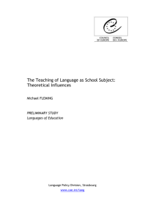 The Teaching of Language as School Subject: Theoretical Influences