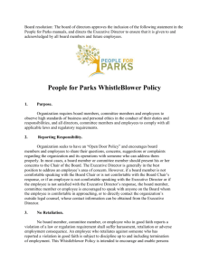 People For Parks Whistleblower Policy