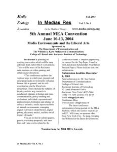 Editor - The Media Ecology Association