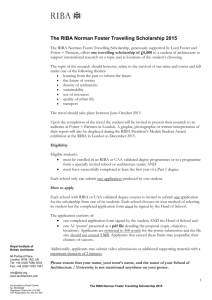 2015 RIBA Norman Foster Travelling Scholarship Application Form