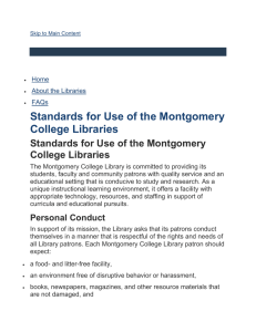 Standards for Use of the Montgomery College Libraries
