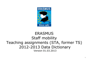 ERASMUS TEACHER DATA DICTIONARY