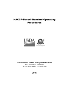 HACCP-Based Standard Operating Procedures (SOPs)
