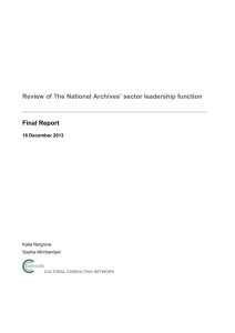 Review of The National Archives` sector leadership function