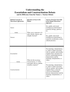 Essentialism and Constructionism Table