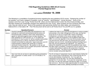 FAQ Regarding Guidelines 2005 ACLS Course