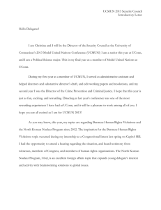 UCMUN 2013 Security Council Introductory Letter Hello Delegates! I