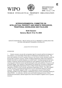 WIPO/GRTKF/IC/6/5: Genetic Resources: Draft Intellectual Property