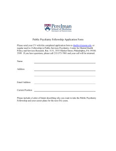 Public Psychiatry Fellowship Application Form