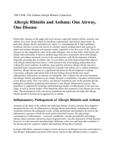 Allergy and Asthma - One Airway, One Disease