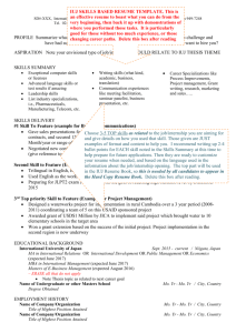 SKILLS based resume - International University of Japan