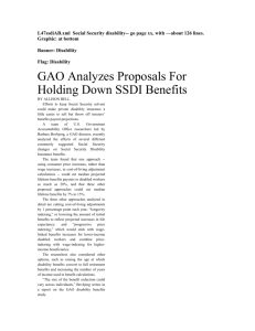 GAO Analyzes Proposals For Holding Down SSDI