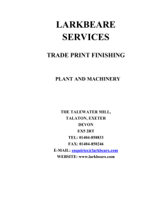 Plant List - Larkbeare Services