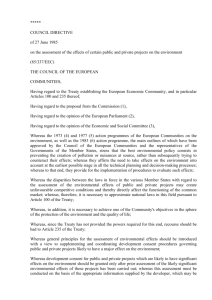 COUNCIL DIRECTIVE of 27 June 1985 on the assessment of the