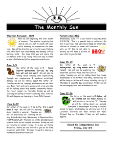 Weather Forecast: HOT - Sunshine House Preschool