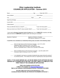 Counselor Application Page ONE
