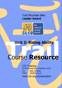 Unit 2 - Riding Skills: Trail Mountain Bike Leader Award