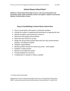 School-Home-School Note* - Colorado Department of Education
